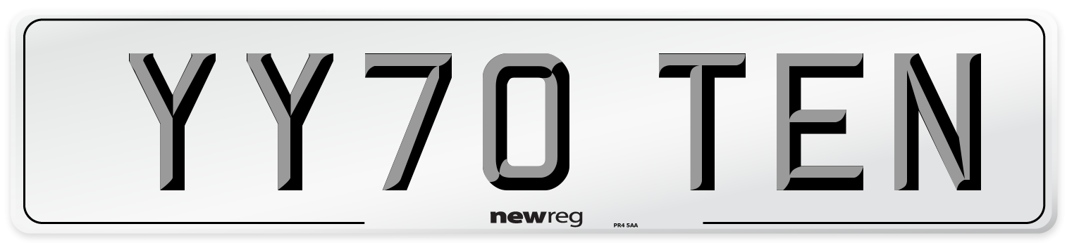 YY70 TEN Number Plate from New Reg